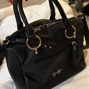 Black and gold over the shoulder purse/handbag